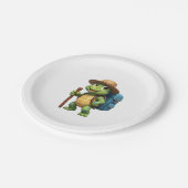 Funny Turtle Wandern Grafisches Camping Lover Adve Pappteller (Schrägansicht)