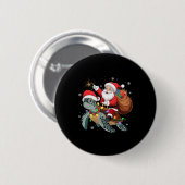 Funny Turtle Weihnachten Weihnachten Weihnachtsfei Button (Vorne & Hinten)