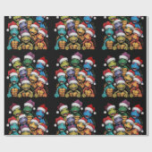 Funny Turtles in Weihnachtsmannmützen Weihnachten Geschenkpapier (Flach)
