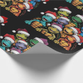 Funny Turtles in Weihnachtsmannmützen Weihnachten Geschenkpapier (Ecke)