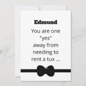 Funny Tux Will You Be My Best Man Digital Card Einladung (Vorderseite)