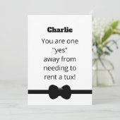 Funny Tux Will You Be My Groomsman Digital Card Einladung (Stehend Vorderseite)