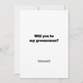 Funny Tux Will You Be My Groomsman Digital Card Einladung (Rückseite)