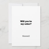 Funny Tux Will You Be My Usher Digital Card Einladung (Rückseite)