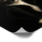 Funny Tuxedo Bauble Cat Santa Hat Red Xmas Christm Poster (Ecke)