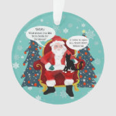 Funny Tuxedo Cat Besuchen Weihnachten Ornament (Vorderseite)