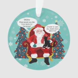 Funny Tuxedo Cat Besuchen Weihnachten Ornament