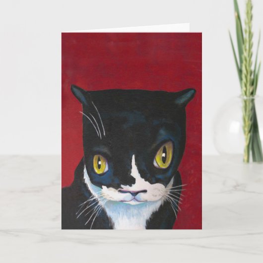 Funny Tuxedo Cat Card Karte (Vorderseite)