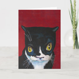 Funny Tuxedo Cat Card Karte