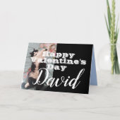 Funny Tuxedo Cat Happy Valentine's Day Name Card Karte (Vorderseite)