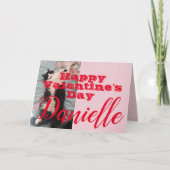 Funny Tuxedo Cat Happy Valentine's Day Name Card Karte (Vorderseite)