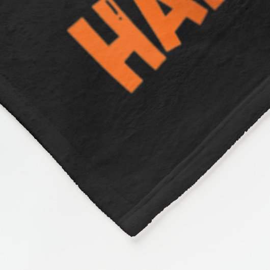 Funny Tuxedo Cat On Pumpkin Happy Hallothanksmas m Fleecedecke (Ecke)