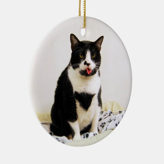 Funny Tuxedo Cat Ornament (Rechts)