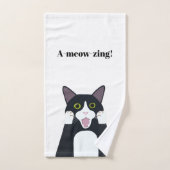 Funny tuxedo Cat puff Cartoon Badhandtuch Set (Handtuch)