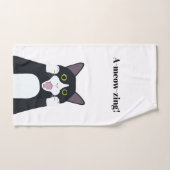 Funny tuxedo Cat puff Cartoon Badhandtuch Set (Handtuch)