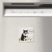 Funny Tuxedo Cat "Stopp!" Magnet (In Situ (Geschirrspüler))