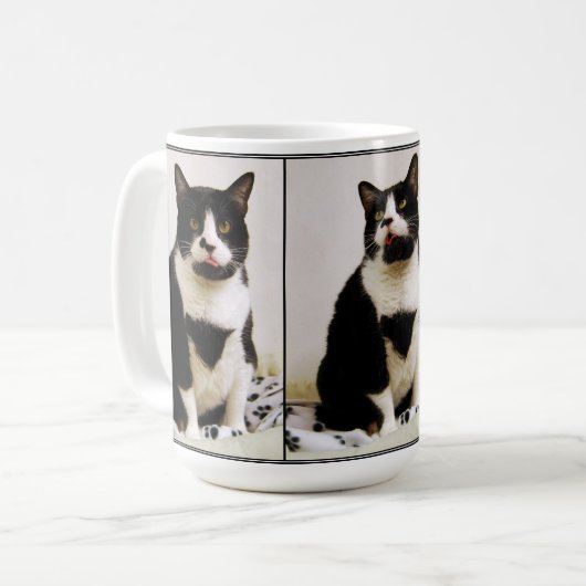 Funny Tuxedo Cat Trio Tasse (Vorderseite Links)