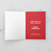 Funny Tuxedo Cat Weihnachtskarte Karte (Innenseite)