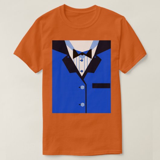 Funny Tuxedo Dinner Jacket Blue Black Bowtie Meat  T-Shirt (Design vorne)