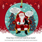 Funny Tuxedo Katze Besuchen Santa mit Unglaublich Keramik Ornament