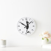 Funny Tuxedo Katze hing auf schwarz und weiß Runde Wanduhr (Zuhause)