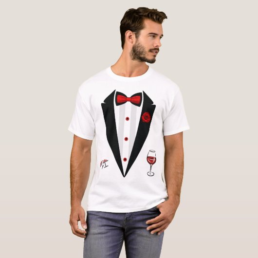 Funny Tuxedo Kostüm Valentine's Day Formal Tux T-Shirt (Vorne ganz)