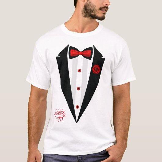 Funny Tuxedo Kostüm Valentine's Day Formal Tux T-Shirt (Vorderseite)