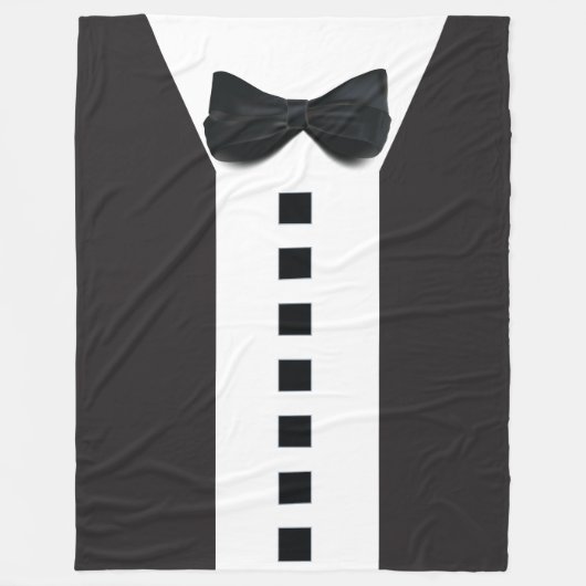 Funny Tuxedo 🎩 Minimalistisches Elegant Fleecedecke (Vorderseite)