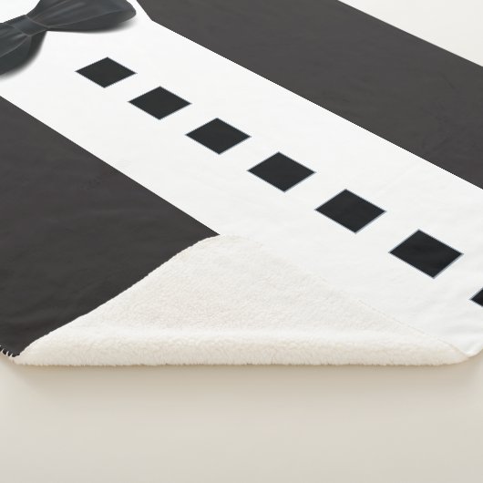 Funny Tuxedo 🎩 Minimalistisches Elegant Sherpadecke (3/4)