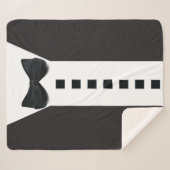 Funny Tuxedo 🎩 Minimalistisches Elegant Sherpadecke (Vorderseite (Horizontal))