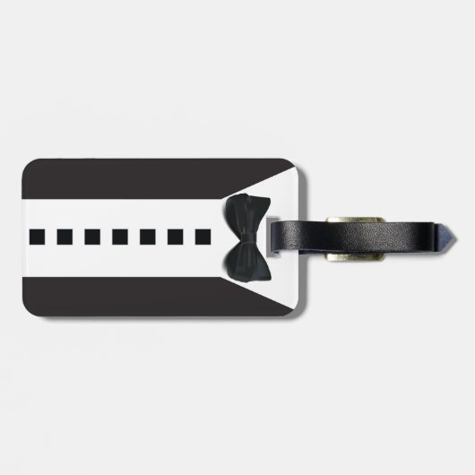 Funny Tuxedo 🎩 Schwarze Krawatte Formal Gepäckanhänger (Rückseite horizontal)