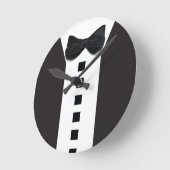 Funny Tuxedo 🎩 Schwarze Krawatte Formal Runde Wanduhr (Winkel)