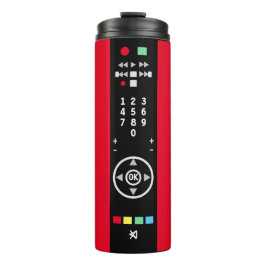 Funny TV Remote Kontrolle Red Black Thermosbecher