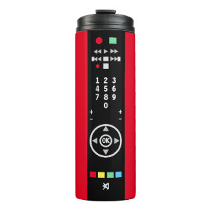 Funny TV Remote Kontrolle Red Black Thermosbecher