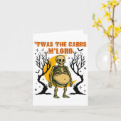Funny Twas The Carbs M'lord Skeleton Retro Spooky Karte (Gelbe Blume)