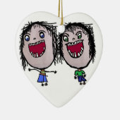 Funny Twin Christmas Keramikornament (Rechts)