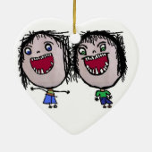 Funny Twin Christmas Keramikornament (Hinten)