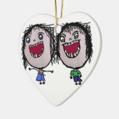 Funny Twin Christmas Keramikornament (Links)