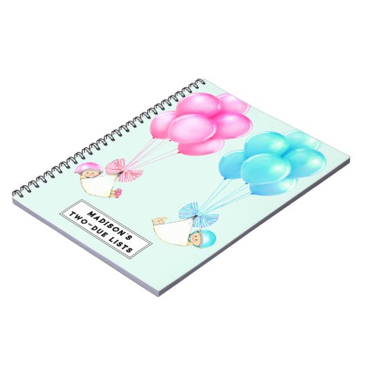 Funny Twins Pregnancy Planner Notizblock (Linke Seite)