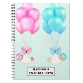 Funny Twins Pregnancy Planner Notizblock (Vorderseite)