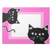 Funny Two Black Cats Hot Pink Notizblock (Vorderseite)