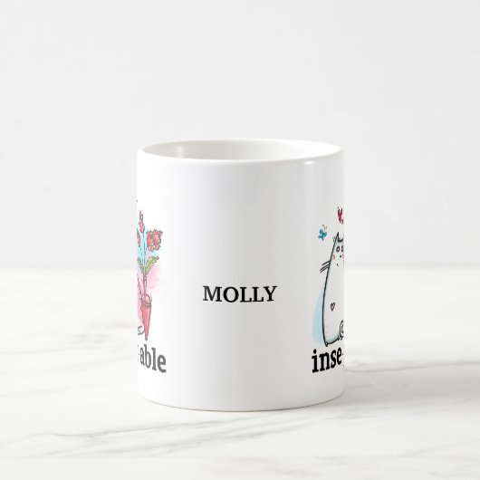 Funny Two Cats Romantic Pub Inseprable Name Kaffeetasse (Mittel)