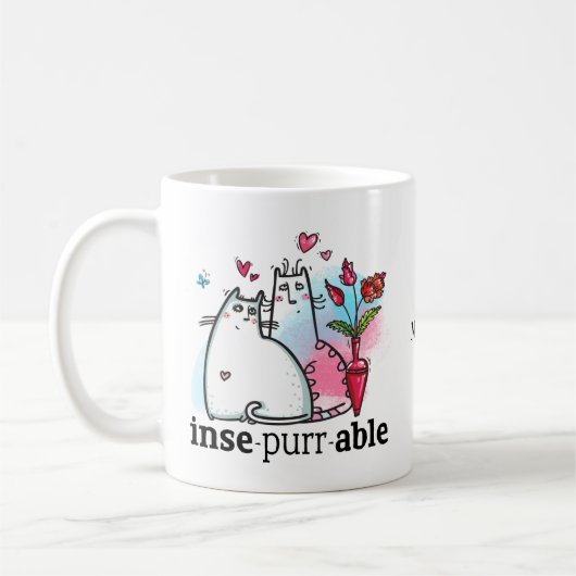 Funny Two Cats Romantic Pub Inseprable Name Kaffeetasse (Links)