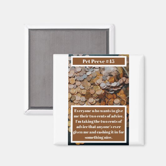 Funny Two Cents Magnet (Vorderseite/Rückseite)