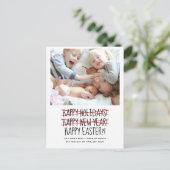 Funny Two Foto Verspätete Neujahrsferien Postkarte (Stehend Vorderseite)