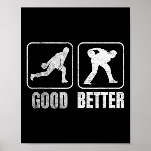 Funny Two Handheld Bowling Bowler Men Women Kids Poster (Vorne)