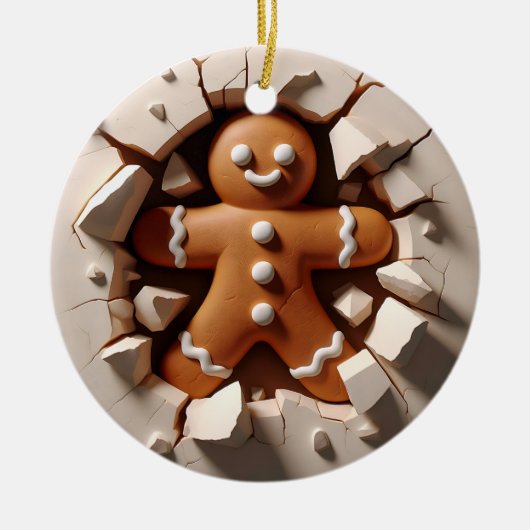 Funny Two Side Gingerbread Mann Weihnachten Keramik Ornament (Vorne)