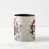 Funny Two-Sided Pinguin Weihnachten Tasse (Zentrum)
