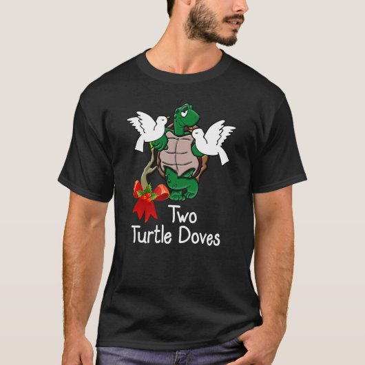 Funny Two Turtle Doves Twelve Days of Christmas T-Shirt (Vorderseite)