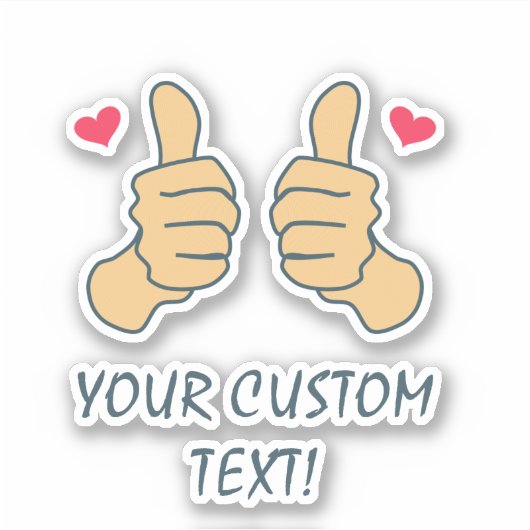 Funny Two wirft benutzerdefinierten Text nach oben Aufkleber (Vorderseite)